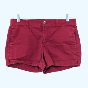 Casual Cotton Chino Shorts Old Navy Summer Staple Red Maroon Size 10 2.5" Inseam